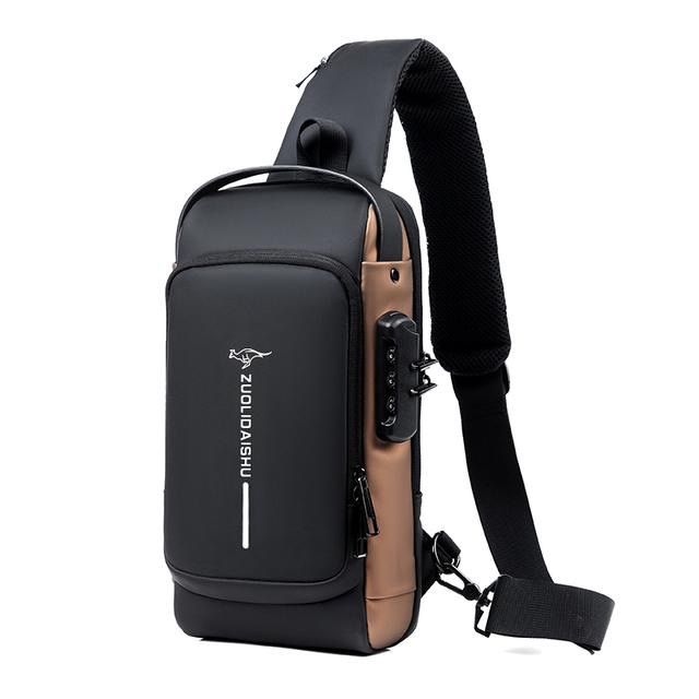 SAC A BANDOULIERE FASHION ZUOLIDAISHU AVEC PORT DE CHARGEMENT USB ETANCHE POUR DOCUMENTS, VOYAGE, SPORT ETC...